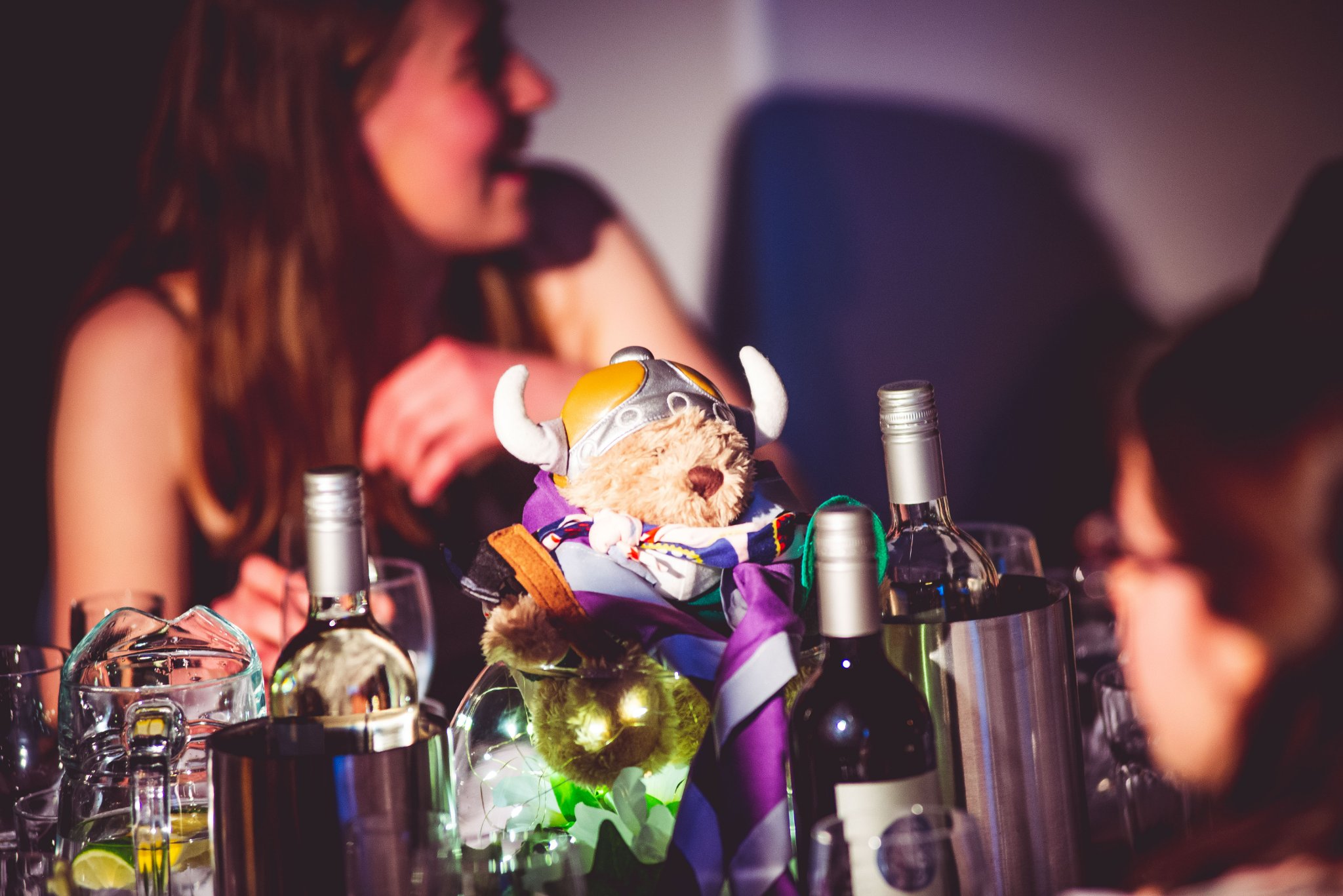 Bjørn sitting in a table centrepiece during the awards